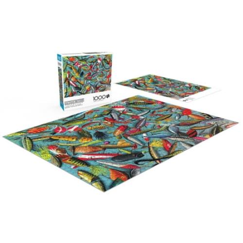 1000PC Fish hook Buffalo Games 1000-Piece a Luring Collage Interlocking Jigsaw Puzzle for Adults Ages 14