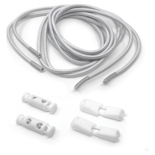 Shoe Gear Why Tie Fast-Lock Laces for Men and Women, Polyester, White, One Size