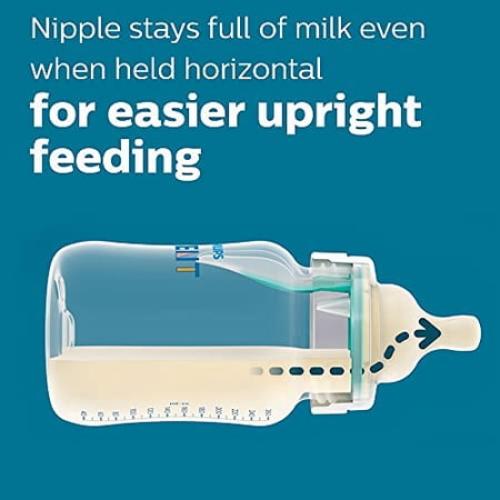 Philips AVENT Anti-Colic Baby Bottles with AirFree Vent, 9oz, 4pk, Clear, SCY 9oz 4 Pack Clear