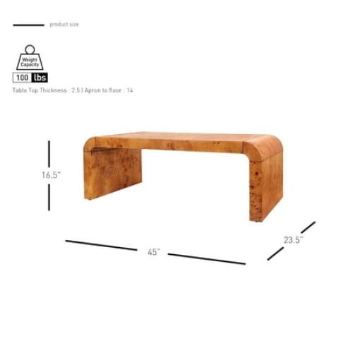 New Pacific Direct Adriel Burl Wood Coffee Table