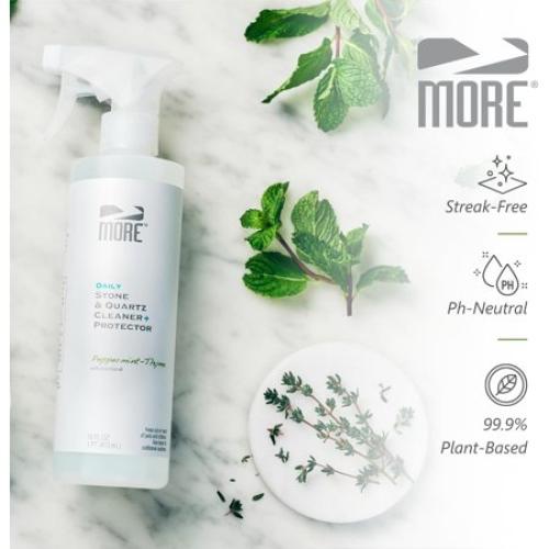 MORE Stone & Quartz Cleaner   Protector - Water Based Formula for Natural Stone and Quartz Surfaces [Pint / 16 oz.]