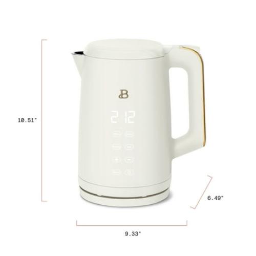 Beautiful 1.7-Liter Electric Kettle 1500 W with One-Touch Activation, White Icing by Drew Barrymore NEEDS CLEANING