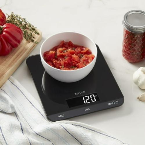 Taylor 33 LB Kitchen Glass Digital Scales Black