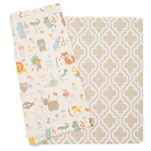 baby care play mat - haute collection (medium, moroccan - beige) - play mat for infants - non-toxic baby rug - cushioned baby mat waterproof playmat - reversible double-sided kindergarten mat