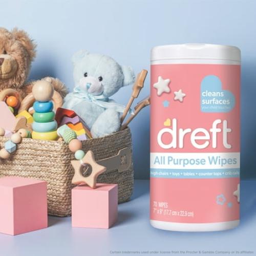 Dreft All Purpose Cleaning Wipes Baby Essentials, Surface Cleaning Supplies, 70 Count