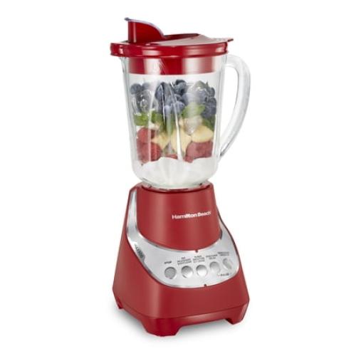 Hamilton Beach Wave Action Quiet Blender, 48 oz. Glass Jar, 12 Blending Functions, Red, MISSING CONTAINER