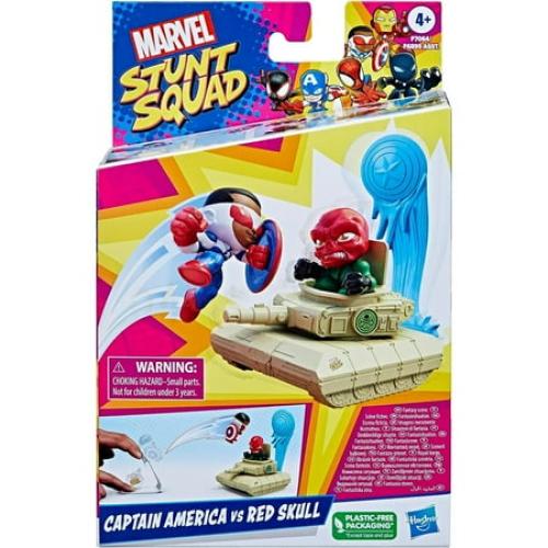 Marvel Stunt Squad Captain America vs. Red Skull Playset with Action Figures (1.5”)
