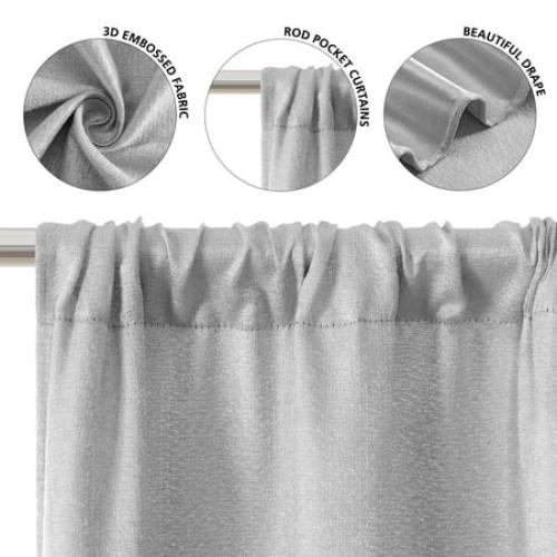 Mainstays 4 of a Kind Blackout Curtain Panels, Set of 4, Gray, 28 W x 95 L