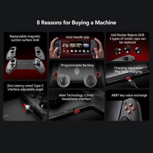 RedMagic Shadow Blade Controller 2nd Generation Black Type-C/3.5mm Interface Hall Rocker REDMAGIC Mobile Smartphone Accessory