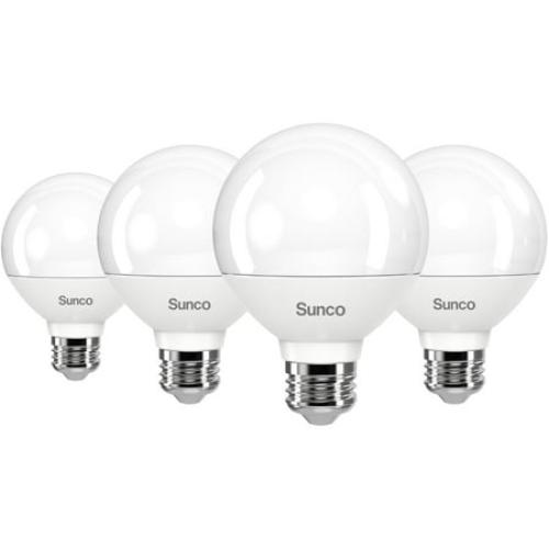 Sunco 4 Pack Vanity Globe Light Bulbs G25 LED for Bathroom Mirror, High Output 1000 LM, 100W Equivalent 11W, 3000K Warm White, Dimmable, E26 Base, Round Frosted Decorative Bulb.