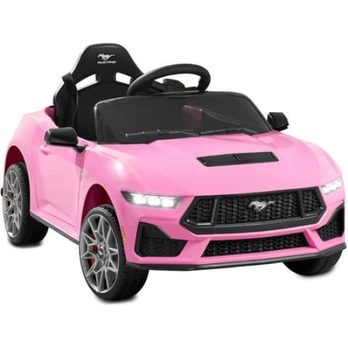 Best Choice Products Kids 12V Electric Ride-On Car Officially Licensed Ford Mustang w/ Remote, LED Lights - Pink