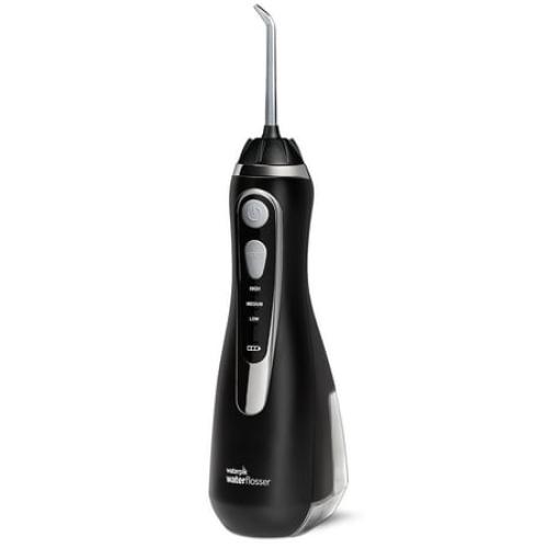 Black Waterpik Cordless Advanced Water Flosser For Teeth, Gums, Braces, Dental Care With Travel Bag and 4 Tips, ADA Accepted, Rechargeable, Portable, and Waterproof, Black WP-582