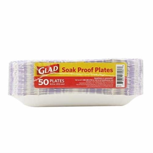 Brand Buzz Glad Everyday Paper Disposable Plates - Pack of 50