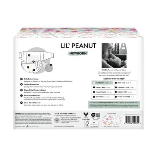 The Honest Company, Clean Conscious Diapers™, Rose Blossom   Tutu Cute, Size NB, 72 Count Club Box