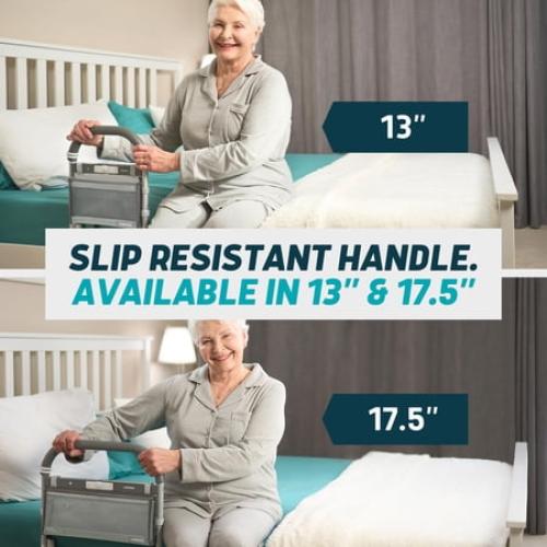 Lunderg Bed Rails for Elderly Adults Safety - with Motion Light & Storage Pocket - Railings for Seniors & Surgery Patients - The Bed Cane Fits Any Bed & Makes Getting in & Out of Bed Much Easier