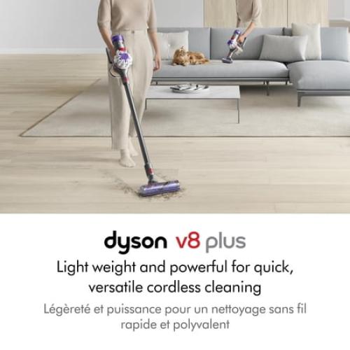 Dyson V8 Plus Cordless Vacuum, Silver/Nickel