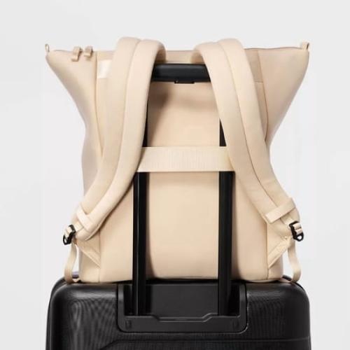 ALL IN MOTION FAUX NEOPRENE TOTE BACKPACK - CREAM