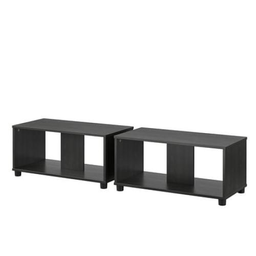 Mainstays Adjustable Side by Side or Stacking TV Stand for TVs up to 70 inches, Black Oak