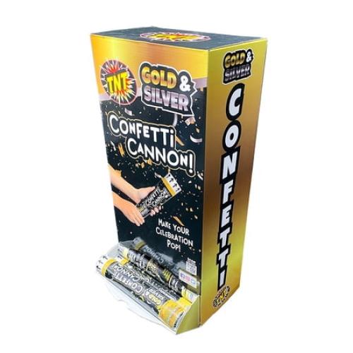 Set of 5 TNT Fireworks, 12 Gold/Silver Paper Confetti Cannon, New Year's