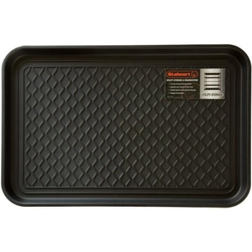 Stalwart All-Weather Indoor/Outdoor Boot Tray with Raised Edge (Black)