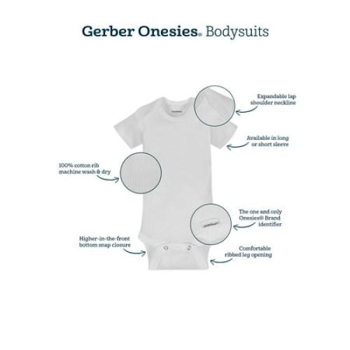 Gerber Baby Boy or Girl Gender Neutral Organic Onesies Short Sleeve Bodysuits, 5-Pack