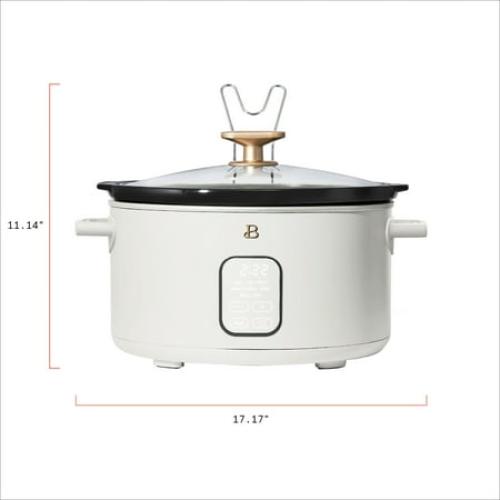 Beautiful 6 Qt Programmable Slow Cooker, White Icing by Drew Barrymore