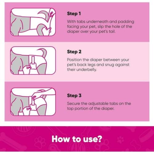 American Kennel Club Female Dog Wrap, Disposable Diapers with Wetness Indicator, Large, 50 Count