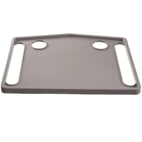 Grey DMI Walker Tray with 2 Cup Holders, 21 x 16 in Fits Standard Folding Walkers, Gray – Slide-On, Raised Edges