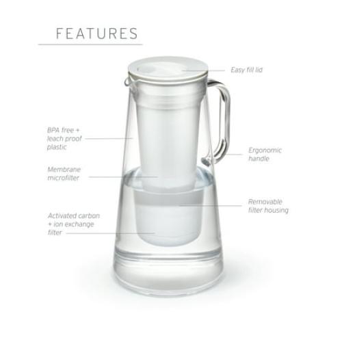 LifeStraw Home 10-Cup BPA-Free Plastic Filter Pitcher; Seafoam