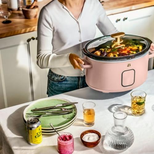 Beautiful 6 Qt Programmable Slow Cooker, Rose by Drew Barrymore