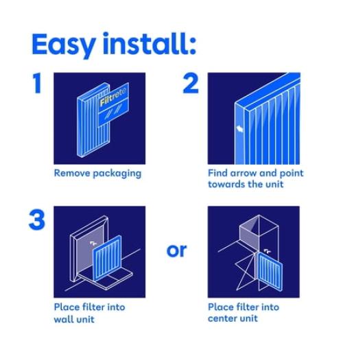 Filtrete 14x30x1 HVAC Furnace Air Filter, MPR 1900 MERV 13, Allergens Bacteria, Viruses & Air Pollutants, 2 Pack