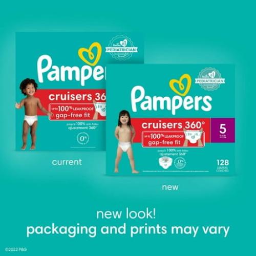 Pampers Cruisers 360 Pull-On Baby Diapers Size 4, 21 Count (Select for More Options)