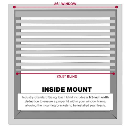 Lotus & Windoware Cordless 2 Faux Wood Room Darkening Horizontal Blind, 26 W x 72 L, Bright White, Embossed