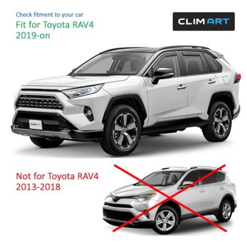 CLIM ART in-Channel Incredibly Durable Rain Guards for Toyota RAV4 2019-2025, Original Window Deflectors, Vent Deflector, Vent Window Visors, Dark Smoke Car Accessories, 4pcs - 619152