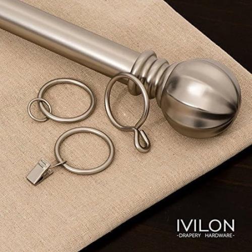 Ivilon Drapery Curtain Clip Rings - Clips Ring for Panels 1.7, Set of 14 Warm Gold