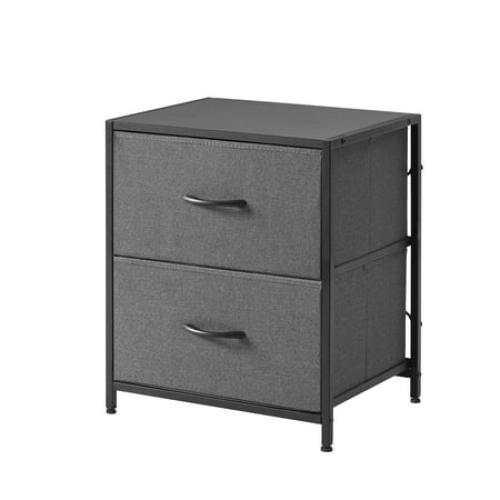 Mainstays 2 Drawer Fabric Storage Nightstand, Grey