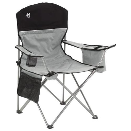 Coleman Camping Chair with Built-In 4-Can Cooler, Gray