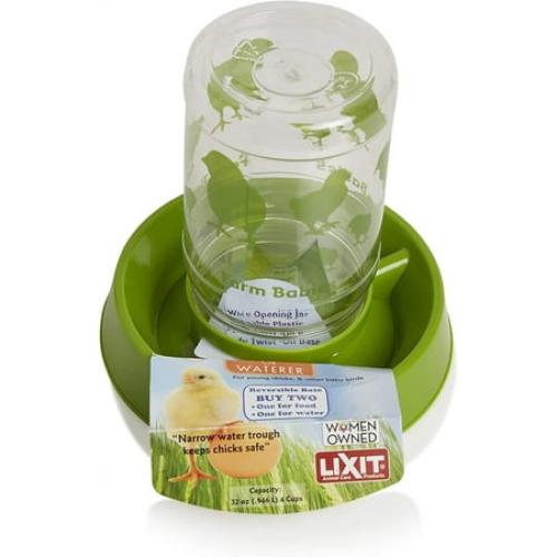 Lixit Reversible Dual Function Feeder or Waterer for Baby Chicks