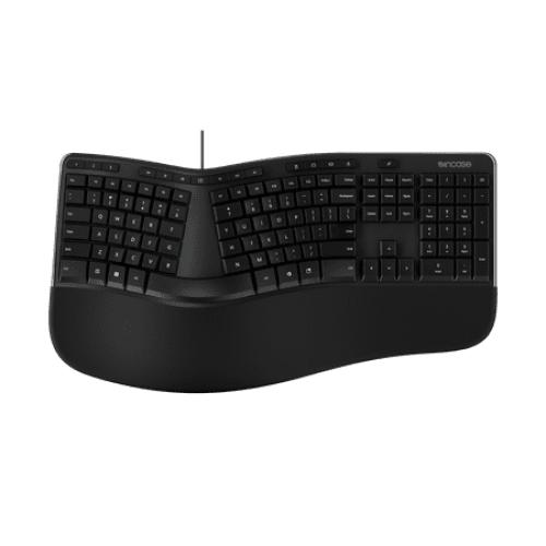 Incase Ergonomic Keyboard – Designed by Microsoft – Refined Ergonomic Design, Built-In Shortcuts Keys, Layered Palm Rest for Elevated Wrist Support, Integrated Number Pad