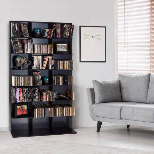 Elite Media Storage Cabinet Medium 609CD's/420DVD's/483 Blu-ray, Black