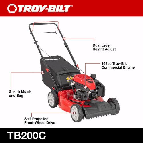 21 in. 163cc OHV Engine Front-Wheel Drive 2-in-1 Gas Walk Behind Lawn Mower with Tri-Action Cutting System