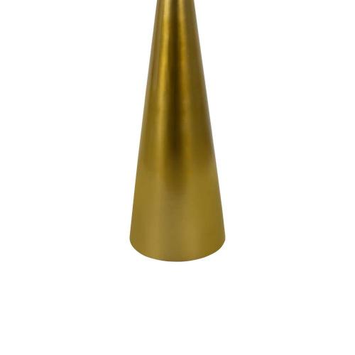 Oliver 22.25 in. Mid-Century Glam Retro Metal Drink Table with Marble Top, Gold/White