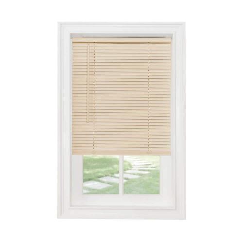 GII Morningstar Alabaster Cordless Light Filtering Vinyl Mini Blind with 1 in. Slats 34 in. W x 64 in. L