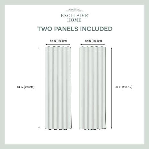 Canvas Butter Polyester Solid 52 in. W x 84 in. L Grommet Top Indoor Outdoor Light Filtering Curtain (Double Panel)