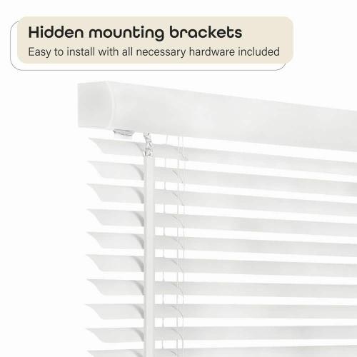 GII Morningstar Alabaster Cordless Light Filtering Vinyl Mini Blind with 1 in. Slats 34 in. W x 64 in. L