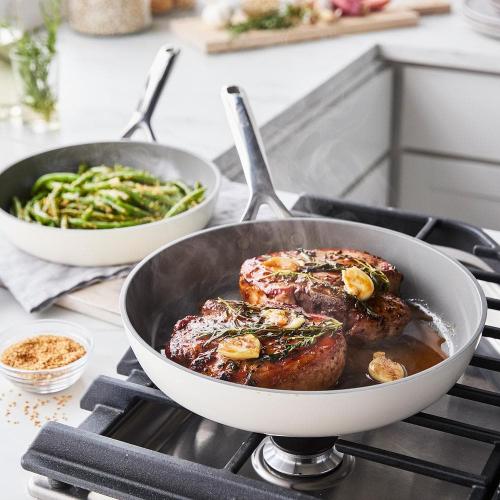 GP5 Hard Anodized Aluminum Healthy Ceramic Nonstick 15 Piece Cookware Set in Cloud Cream‼️light dirt and incomplete‼️