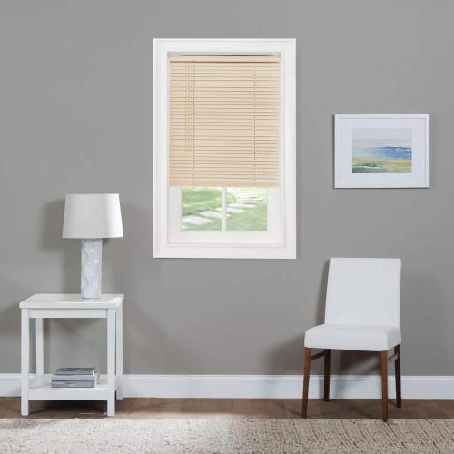 GII Morningstar Alabaster Cordless Light Filtering Vinyl Mini Blind with 1 in. Slats 34 in. W x 64 in. L