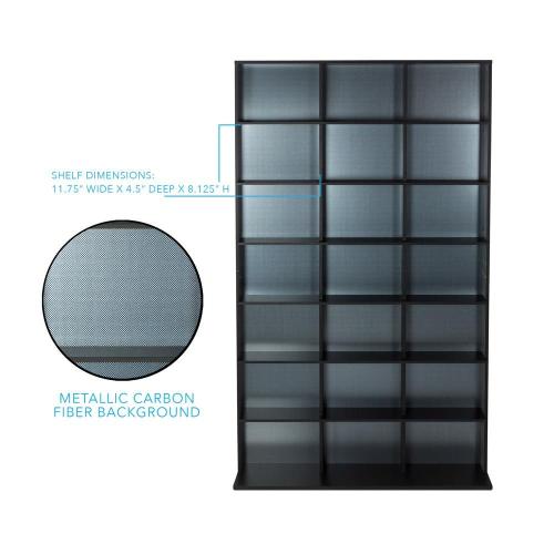 Elite Media Storage Cabinet Medium 609CD's/420DVD's/483 Blu-ray, Black