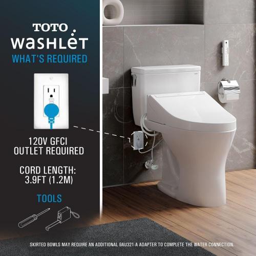 C5 Washlet Electric Heated Bidet Toilet Seat for Elongated Toilet in Cotton White