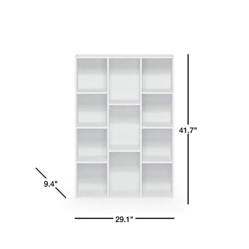 Size 11-Cube Color white Reversible Open Shelf Bookcase